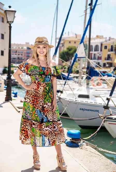 promocion 10e 2551 A-83C Vestido S,M,L(3), algodon, 114 cm | fresh-cotton.com