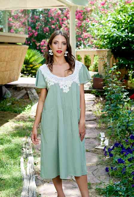 2565 A-96L Dress 3XL,4XL,5XL(3), linen, 106 cm | fresh-cotton.com