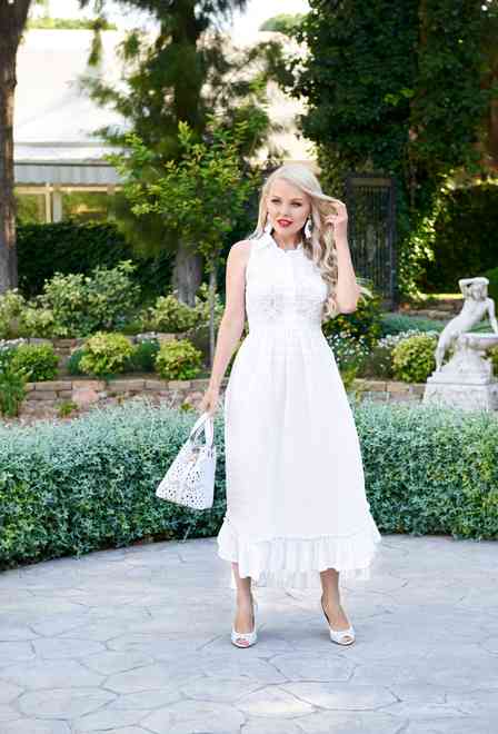 2457 A-8C_white Dress S,M(2), cotton, 126/137 cm | fresh-cotton.com