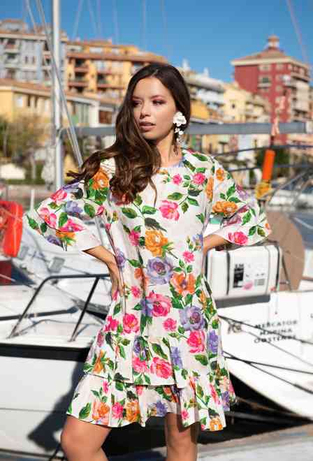 21NI-323/3 V Dress M,L,XL,2XL(4), 93 cm, viscose | fresh-cotton.com