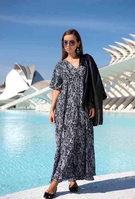 promocion 10e 21NI-369 V Vestido M/L, XL/2XL (2), 136 cm, viscosa | fresh-cotton.com
