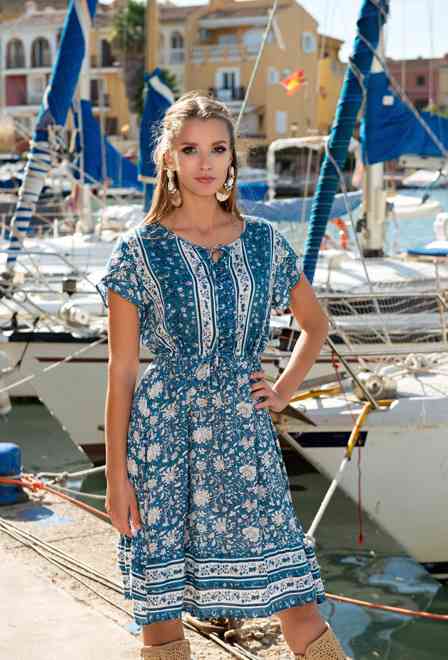 promocion 7.5e 21NI-327/2 V Vestido M,L,XL,2XL(4), 100 cm, viscosa | fresh-cotton.com