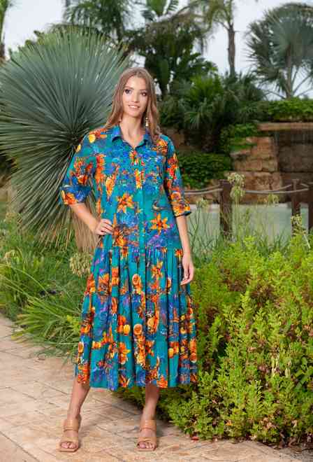 22A-456/4 C Vestido M,L,XL,2XL(4), 127 cm, algodon | fresh-cotton.com