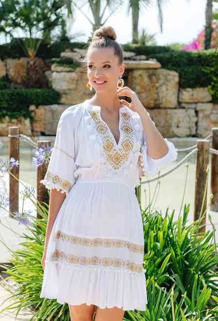 4061 EF white V S,M,L(3), вискоза. Платье, 94 см | fresh-cotton.com