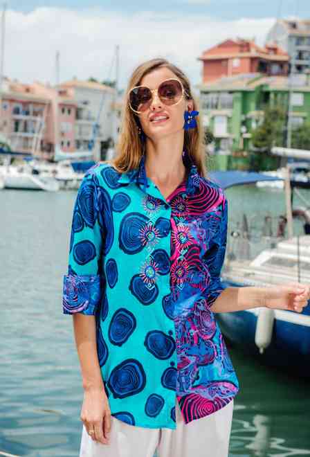 4201 A-37 C Blouse, S/M, L/XL(2), cotton. 72 cm | fresh-cotton.com