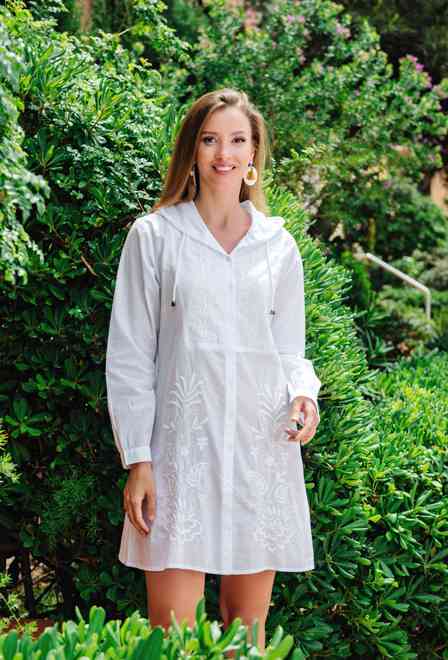 -20 4066 F white C Tunica, M,L,XL,2XL(4), cotton. 89 cm | fresh-cotton.com