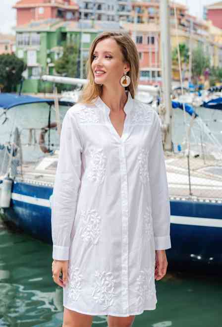 -20 4063 F blanco C Tunica, M,L,XL,2XL(4), algodon. 89 cm | fresh-cotton.com