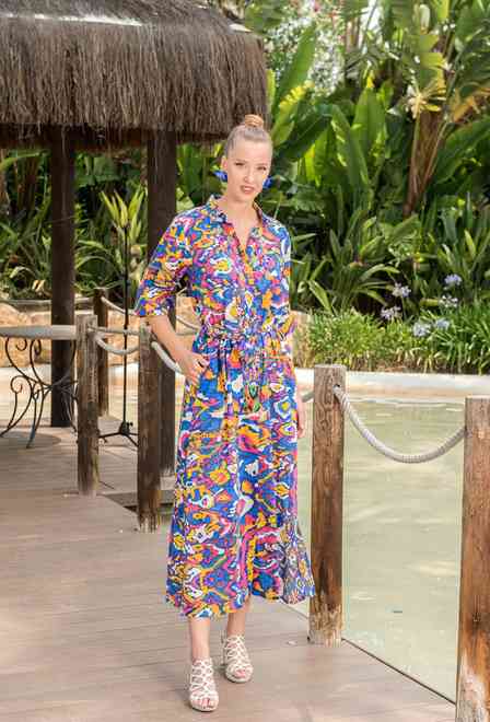 4217 A/32 C Dress, no belt. M,L,XL(3), cotton. 132 cm | fresh-cotton.com