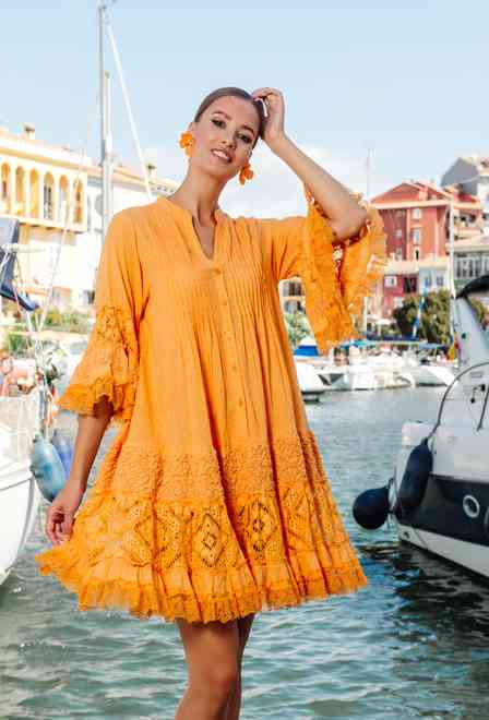 4246 A powder C S,M,L,XL(4), cotton. Dress, 93 cm | fresh-cotton.com