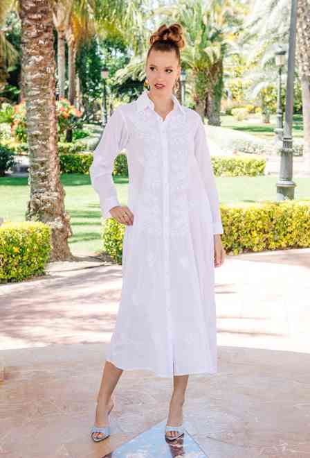 4077 F белый C S,M,L,XL(4), хлопок. Платье, 125 см | fresh-cotton.com