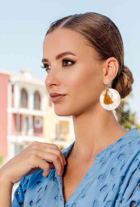 -20 4444 GREEN FLOWER Earrings | fresh-cotton.com