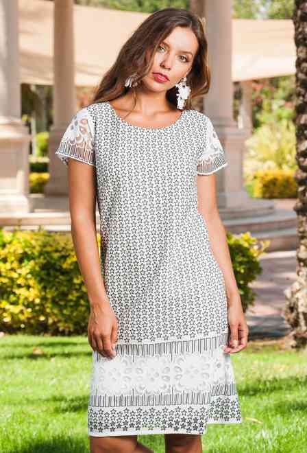 1415 I-1v/c Dress M,L,XL,2XL(4), 100 cm, viscosa | fresh-cotton.com