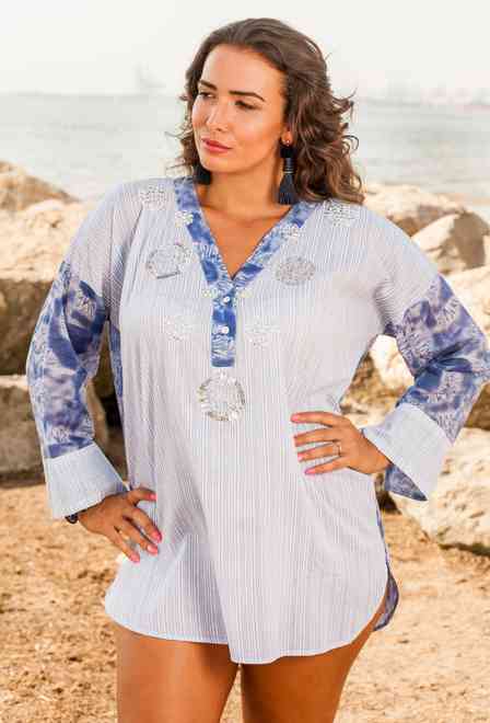 1112 A-1с Туника S,M,L,XL(4), 80 см, хлопок | fresh-cotton.com