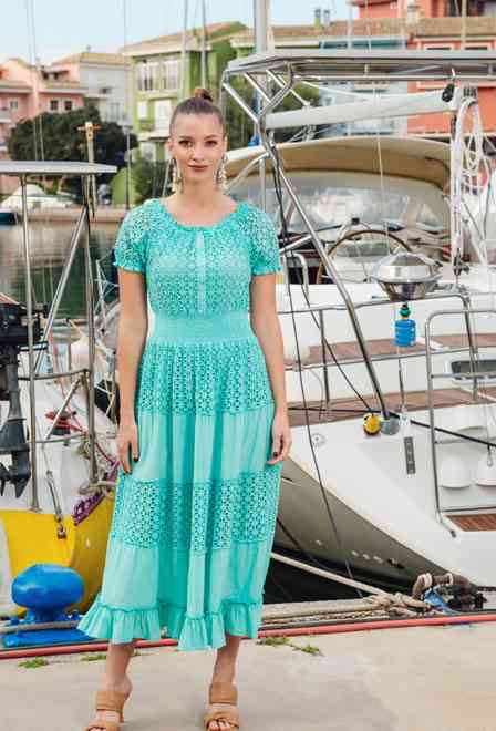 PROMO 23F-840/6 C Vestido L,XL,2XL,3XL(4), 125 cm, algodon | fresh-cotton.com