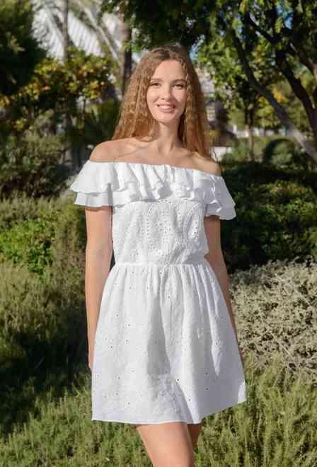 -20 4082 F-rojo C Vestido, S,M,L(3), algodon. 76 cm | fresh-cotton.com