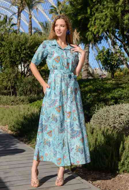 -20 4252 A-42 C M,L,XL,2XL(4), cotton. Dress, 132 cm | fresh-cotton.com