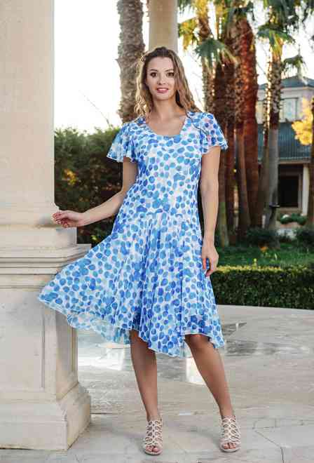 -30 40103 EF-SH Vestido M,L,XL,2XL(4), shifon, 107 cm | fresh-cotton.com