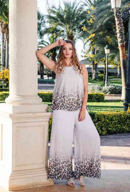 -40 40108 EF-SH Suit Blouse+trousers M,L,XL(3), chiffon | fresh-cotton.com