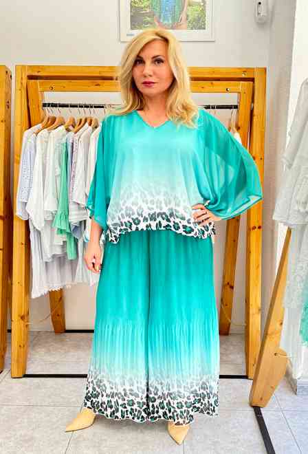 -40 40109 EF-SH Suit Blouse+trousers M,L,XL,2XL(4), chiffon | fresh-cotton.com