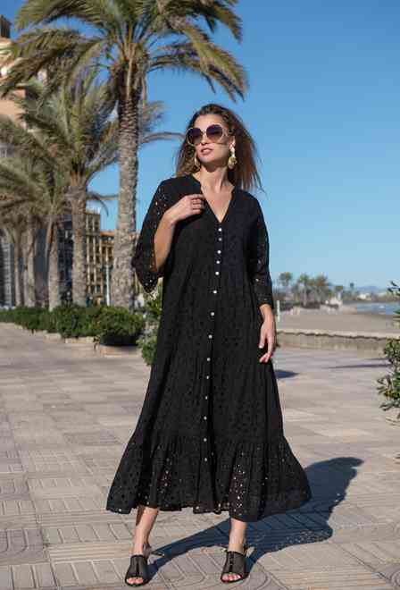 5085 F black Cm Платье M/L, хлопок, 140 cm | fresh-cotton.com