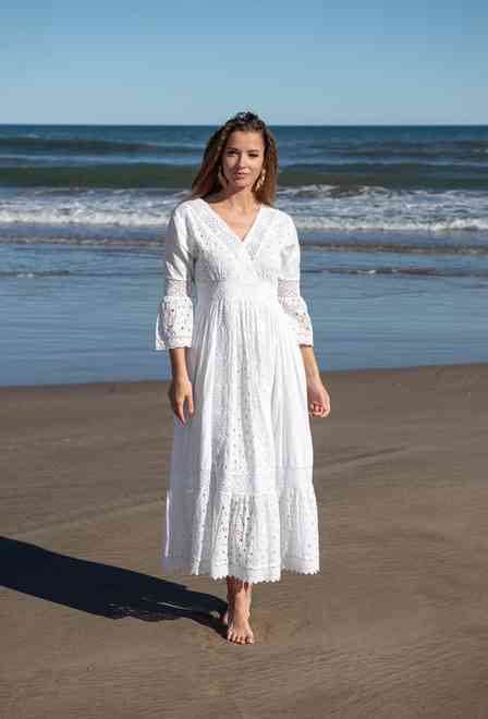 5086 F white C Dress M/L (2), cotton, 140 cm | fresh-cotton.com