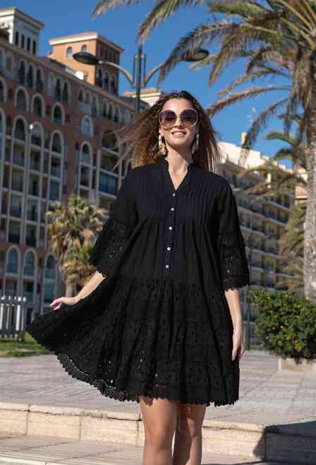 5065 F negro C Vestido M/L, algodon, 100 cm | fresh-cotton.com