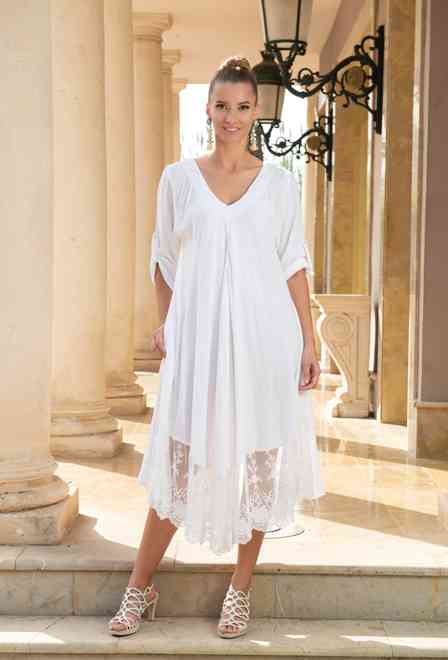 5070 F white C Dress XL,2XL(2), cotton, 122 cm | fresh-cotton.com