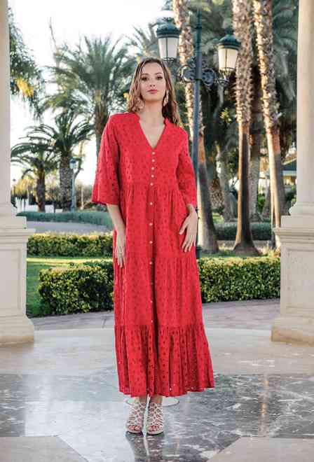 5085 F red C Dress XL/2XL (2), cotton, 140 cm | fresh-cotton.com