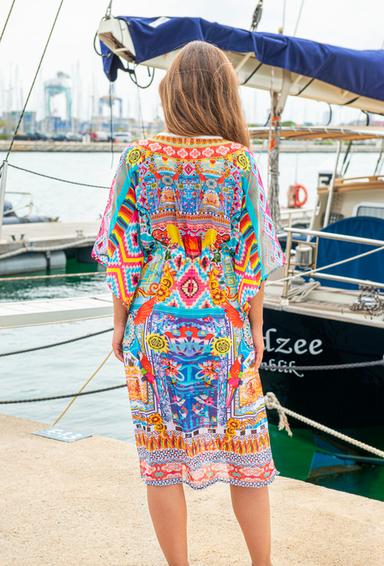 promocion 8.50e 2531 N-35SH Vestido talla unica (2), 110 cm, shifon de viscosa | fresh-cotton.com