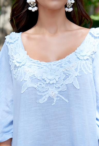 2061 A-5C Blouse 2XL,3XL,4XL(3), cotton, 72 cm | fresh-cotton.com