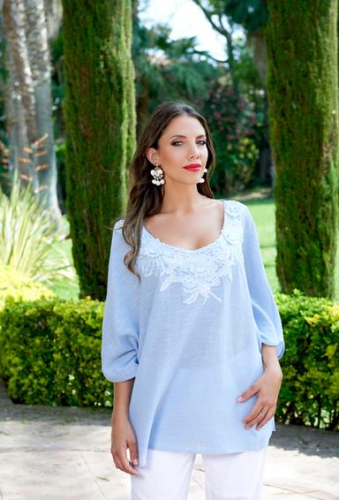 2061 A-5C Blouse 2XL,3XL,4XL(3), cotton, 72 cm | fresh-cotton.com