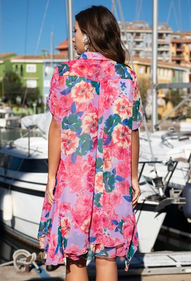 21NI-317 SH Dress L,XL,2XL(3), 92-95 cm, chiffon | fresh-cotton.com