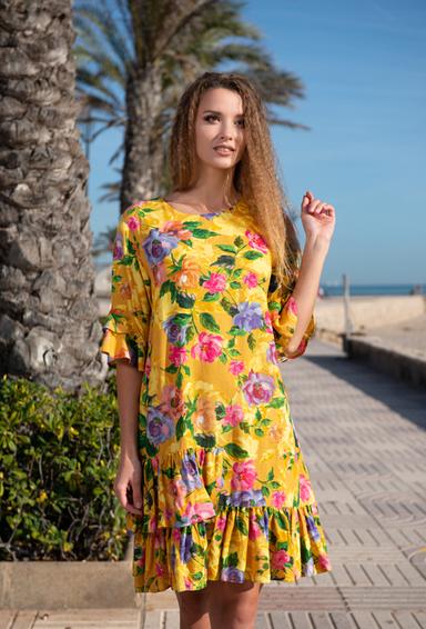 21NI-323/3 V Платье M,L,XL,2XL(4), 93-95 см, вискоза | fresh-cotton.com