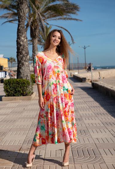 21NI-365/3 V Платье M,L,XL,2XL(4), 126 см, вискоза | fresh-cotton.com