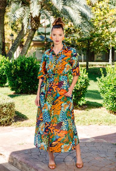 4217 A-38 C Vestido, M,L,XL,2XL(4), algodon. 132 cm | fresh-cotton.com