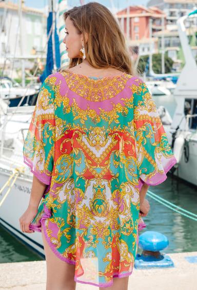 4030 EF-17 SH Tunica, talla unica (2), shifon de viscosa. 90 cm | fresh-cotton.com