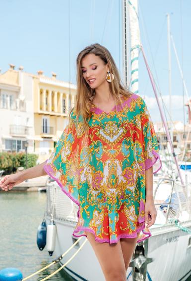 4030 EF-17 SH Tunica, talla unica (2), shifon de viscosa. 90 cm | fresh-cotton.com