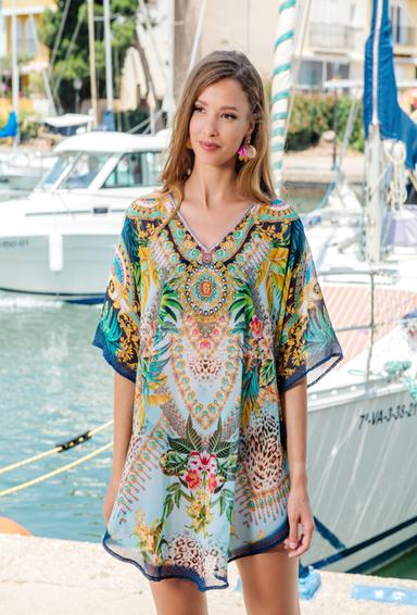4030 EF-17 SH Tunica, talla unica (2), shifon de viscosa. 90 cm | fresh-cotton.com