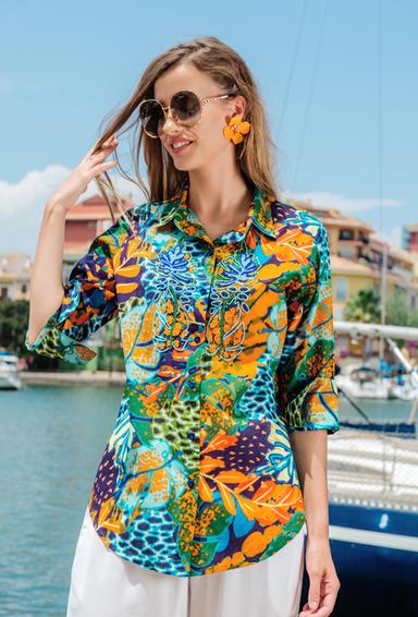 4201 A-37 C Blouse, S/M, L/XL(2), cotton. 72 cm | fresh-cotton.com