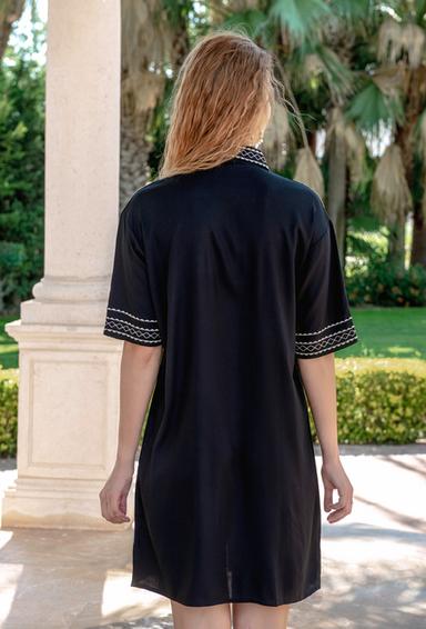 -30 4060 EF black V Vestido, S,M,L,XL(4), viscosa. 95 cm | fresh-cotton.com