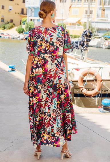 -20 4051 EF-20 V Dress, S/M, L/XL (4), viscose. 133 cm | fresh-cotton.com