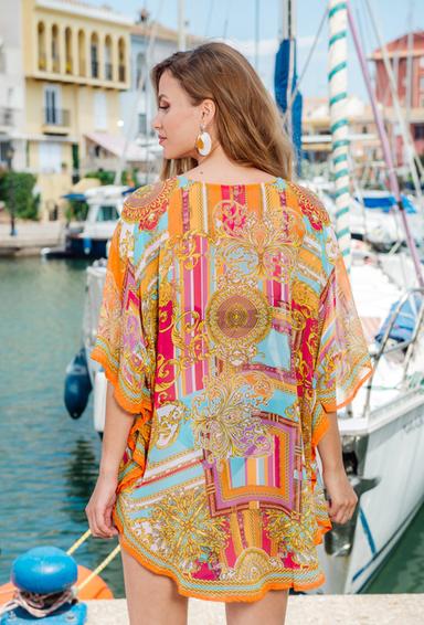 4030 EF-17 SH Tunica, talla unica (2), shifon de viscosa. 90 cm | fresh-cotton.com