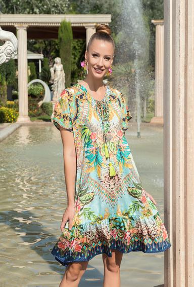 -20 4038 EF-18S Dress, M/L, L/XL(4), silk satin. 95 cm | fresh-cotton.com
