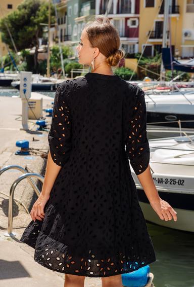 -20 4069 F black C Vestido, M,L,XL,2XL(4), algodon. 100 cm | fresh-cotton.com