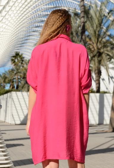 -20 4254 A green V Dress-shirt, S/M, L/XL(4), viscose. 88 cm | fresh-cotton.com