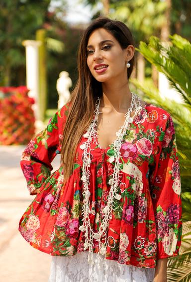 213 A-1c Blouse S,M,L(3), 62 cm, cotton | fresh-cotton.com