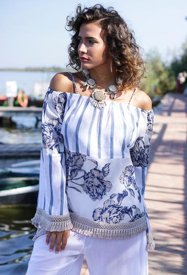 216 A-1c Blouse S,M,L(3), 56 cm, cotton | fresh-cotton.com