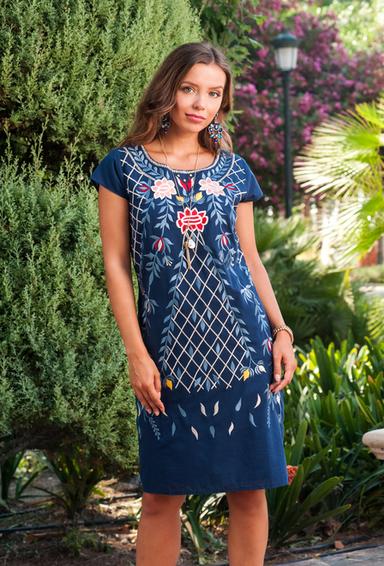 promocion 7.5e 1414 I-1c Vestido M,L,XL,2XL(4), 97 cm, algodon | fresh-cotton.com