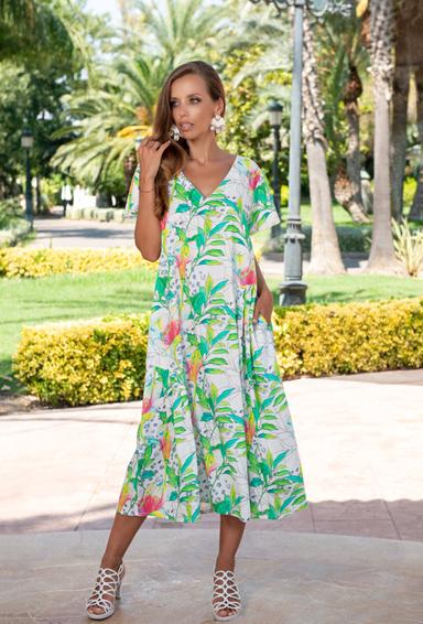 PROMO 23NI-943/1V Vestido L,XL,2XL,3XL(4), 125cm, viscosa | fresh-cotton.com