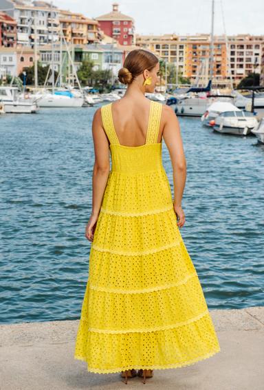 -30 4075 F yellow C (M), algodon. Vestido, 147 cm | fresh-cotton.com